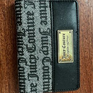 Juicy Couture Black and Gray Logo Wallet Set